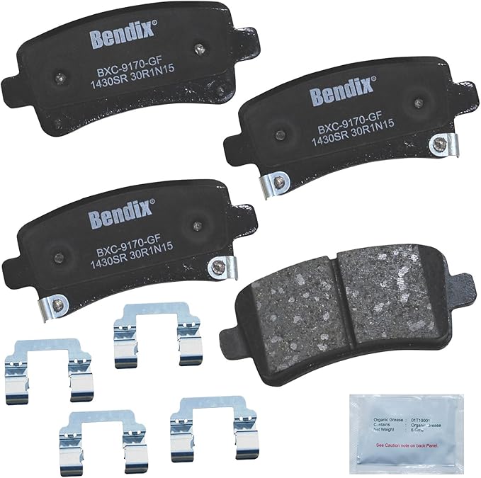 Bendix Priority1 CFC1430SR Ceramic Rear Brake Pads for Select Models Buick Allure, LaCrosse, Regal, Cadillac XTS, Chevrolet Impala, Malibu, Malibu Limited, Saab 9-5