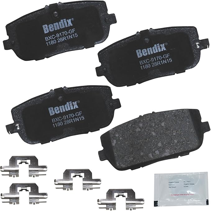 Bendix Priority1 CFC1180 Ceramic Rear Brake Pads for Fiat 124 Spider 2020-2017, Mazda MX-5 2020-2006, MX-5 Miata 2023-2006