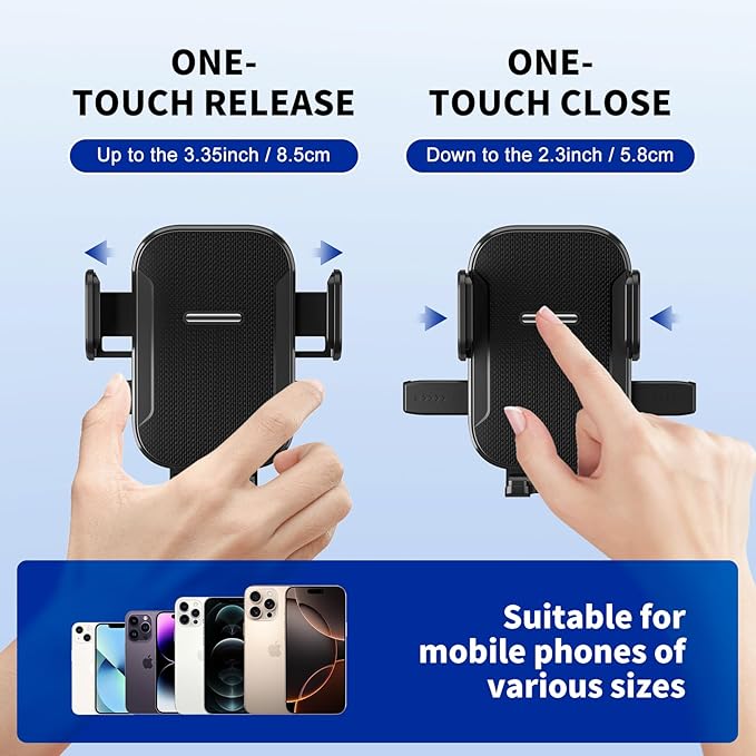 Adjustable Tesla Phone Mount Car Phone Holder for Model 3 and Model Y, No Glue Required,Center Console Display iPhone Holder, Touchscreen Phone Mount for Tesla Fits for All Phone(Black)