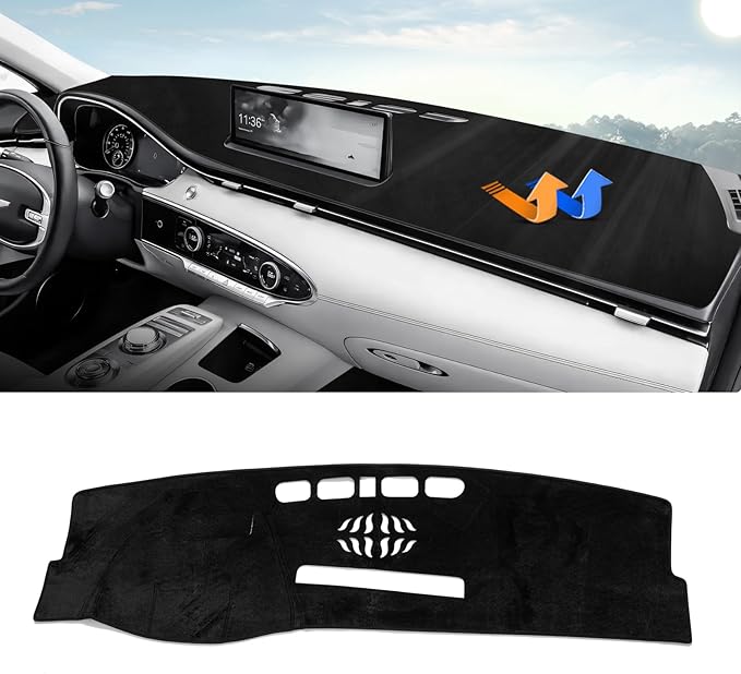Autorder Dashboard Cover Mat for 2022-2025 Genesis GV70 Accessories Dash Cover Upgrade Velvet Dash Mat Sunshade Glare UV Rays Protector