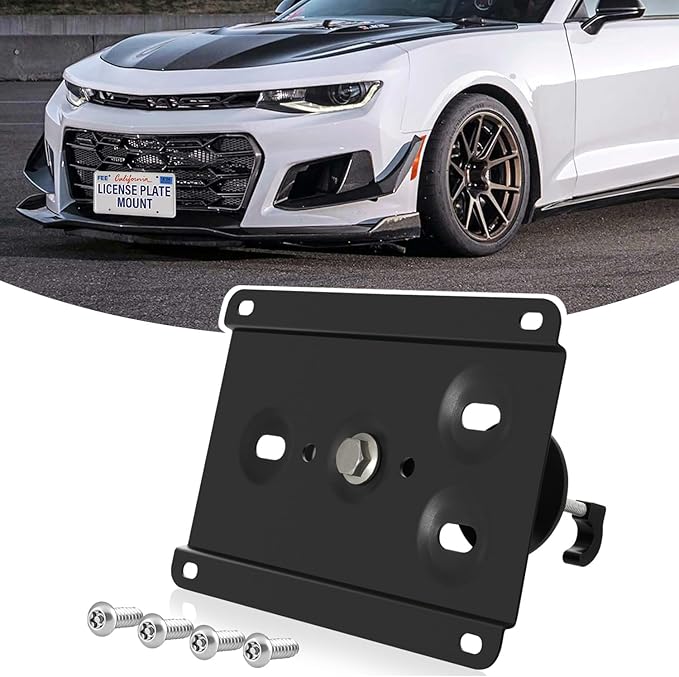 Front License Plate Holder No-Drill License Plate Bracket Anti-Theft Frame Replacement Frame Compatible with Chevrolet Camaro,Equinox,Malibu,Suburban,Tahoe 4rdgen,Trailblazer,Trax 2nd gen,Volt 2nd gen