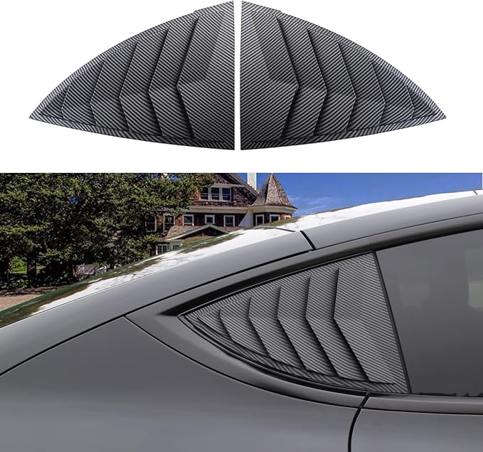 YHCDSEA for Model Y Side Window Louver Cover Sport Style for Tesla Model Y 2021 2022 2023 2024 2025 2026 Accessories (Matt Carbon Fiber Pattern)