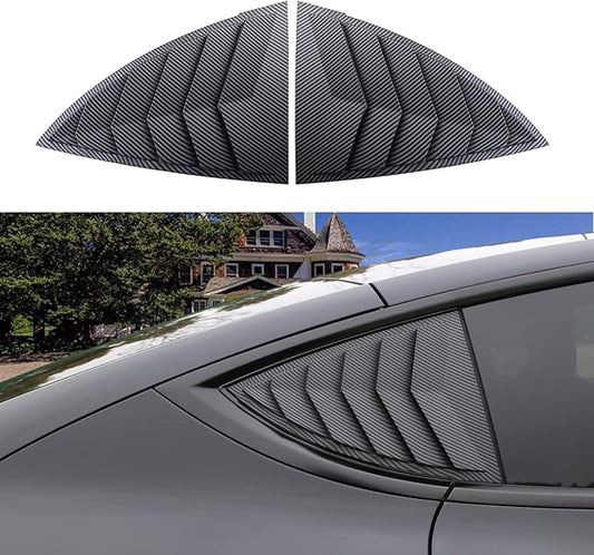 YHCDSEA for Model Y Side Window Louver Cover Sport Style for Tesla Model Y 2021 2022 2023 2024 2025 2026 Accessories (Matt Carbon Fiber Pattern)