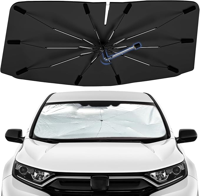 Windshield Sun Shade Umbrella for Honda CRV 2017-2022, 360 Rotation Car Sunshade for Front Window, Highly Reflective Sun Shield Visor for UV Protection, Keep Car Cool Accessories