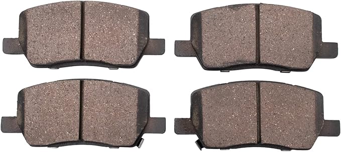 TRQ Rear Ceramic Brake Pad Set Includes Contact Point Grease Compatible with 2016-2021 Tesla Model S 2016-2021 X Rear with Single Piston Calipers Models