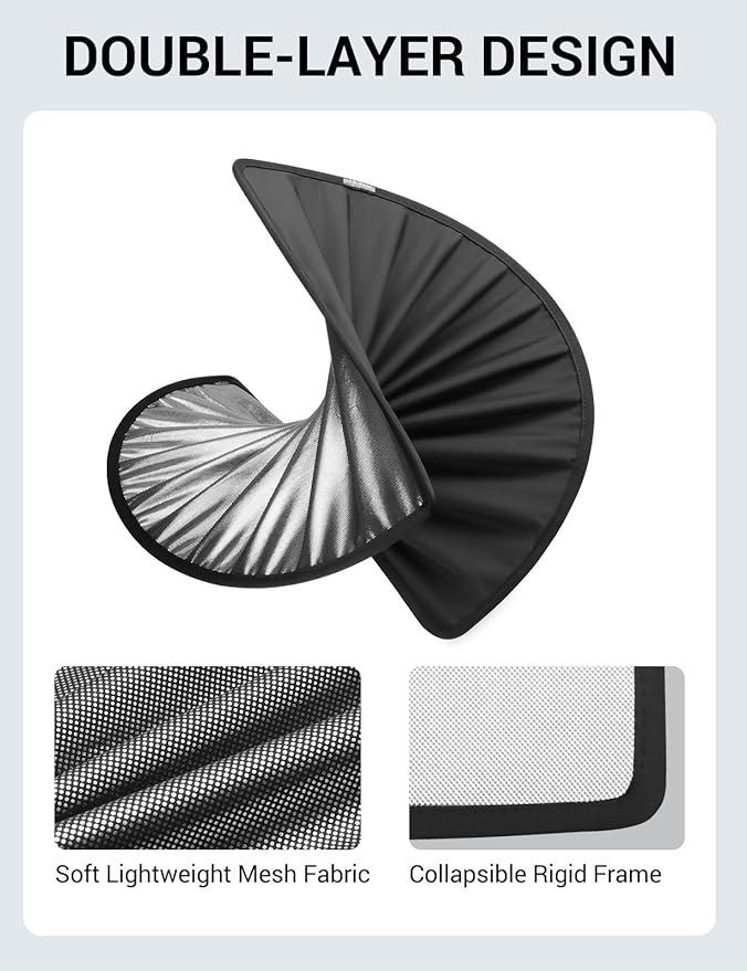 BASENOR 2026-2022 Tesla Model S Sunshade Roof [No Gap] Glass Roof Sunshade UV Protection Foldable Sunroof Shade Top Window Cover for Model S/Model S Plaid Heat Insulation Upgraded Black