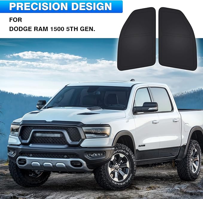 T TGBROS Windshield Sun Shade for Dodge RAM 1500 2019-2025 Car Window Shades Thicken UV Block and Blackout Privacy Foldable Sunshades 2PCS Accessories Keep Cool Sun Visor Covers