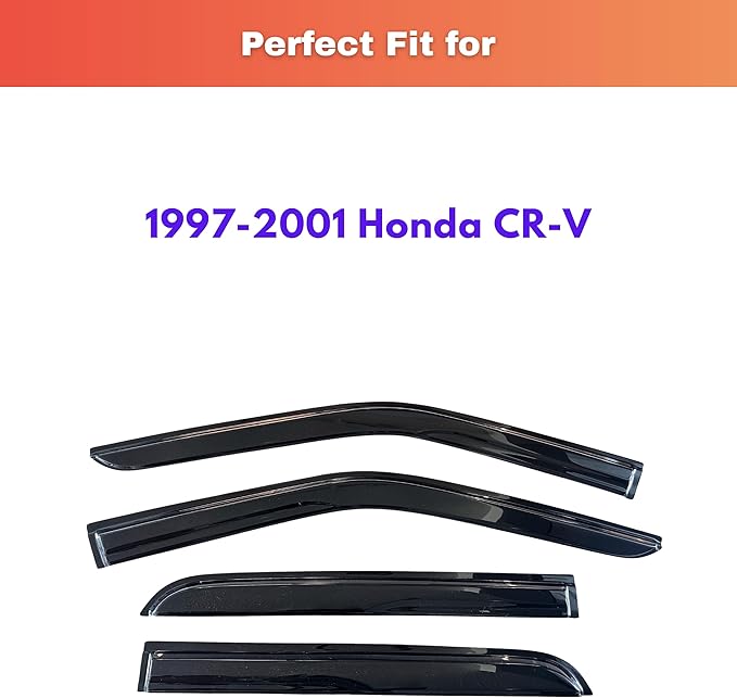 KPY Rain Guards Fit for 1997-2001 Honda CRV, Out-Channel Window Visors Vent Wind Deflectors 4PC, Car Accessories for 97-01 CR-V