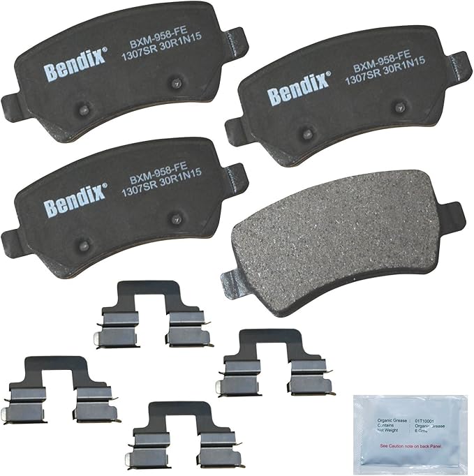 Bendix Priority1 CFM1307SR Semi-Metallic Rear Brake Pads for Select Models Land Rover LR2, Range Evoque, Volvo S60, S60 Cross Country, S80, V40, V40 V60, V60 V70, V90 XC60, XC70