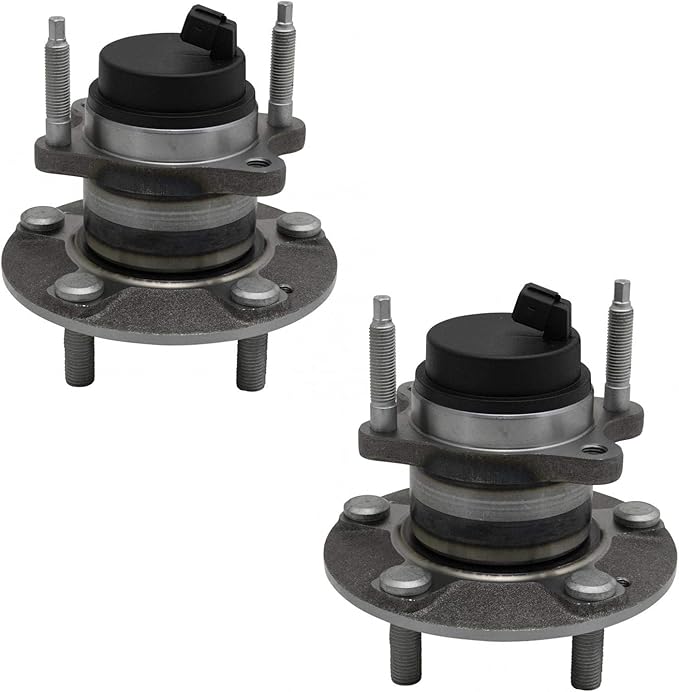 TRQ Rear Left and Right Wheel Bearing and Hub Assembly Set 2 Piece Compatible with 2010-2013 Kia Forte 2010-2013 Forte Koup