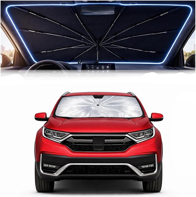 2026 Upgraded Car Windshield Sun Shade Umbrella - Custom-Fit for Honda CR-V 2017-2022 Umbrella Sunshade,Easy Install,UV Protection & Heat Reflective,Keep Interior Cooler with Storage Bag