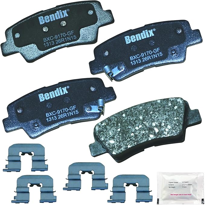 Bendix Priority1 CFC1313 Ceramic Rear Brake Pads for Hyundai Accent 2012, Azera 2011-2010, Elantra 2010, Sonata 2010-2008, Kia Amanti 2009-2007, Rio 2012, Soul 2013-2010