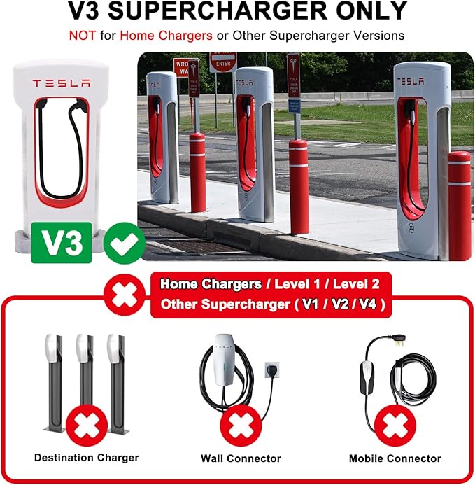 Tesla Supercharger Adapter, NACS to CCS Adapter, Fast Charge Your CCS1 EV at Tesla Superchargers, Electric Vehicle Charging Accessories for Ford, Rivian, GM, Volvo and Polestar EVs