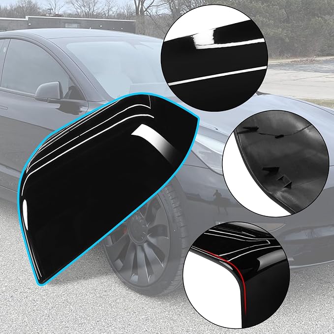 Jaronx Compatible with Tesla Model 3 Side Mirror Cover Replacement 2017 2018 2019 2020 2021 2022 2023 2024 2025, Driver Side Door Wing Rear View Mirror Cover Caps for Model 3 Accessories(Black)