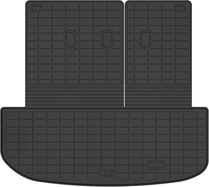 Trunk Mat Compatible with 2020-2025 2026 Kia Telluride Cargo Liner with Backrest Mat Cargo Mat, All-Weather TPE Interior Protectors Cargo Liner Seat Back Cover (Cargo Mat with Backrest Mats)