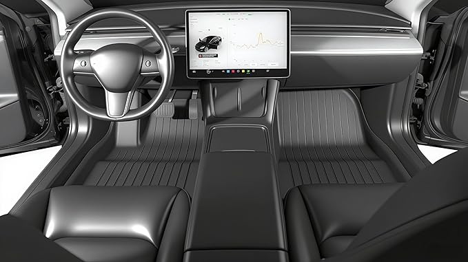 SUPER LINER 2021-2023 Tesla Model 3 Floor Mats | 6-Piece Set Extra-Thick TPE All-Weather Floor & Cargo Liners | Pet & Child-Friendly Custom Fit Interior Accessories