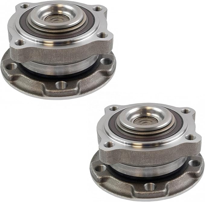 TRQ 2 Piece Front Passenger Side Wheel Bearing & Hub Assembly Set with ABS Sensor Compatible with 2014-2016 BMW X5 2015-2016 X6