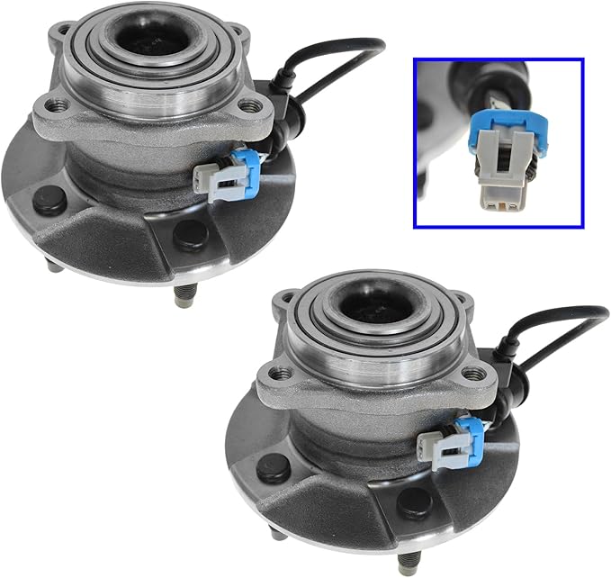 TRQ 2 Piece Rear Wheel Bearing & Hub Assembly Set Compatible with 2005-2006 Chevrolet Equinox 2006 Pontiac Torrent 2002-2007 Saturn Vue