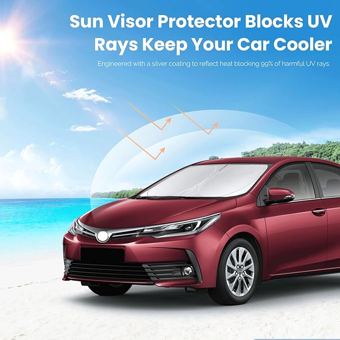 Custom Fit Corolla Windshield Sunshade for 2009-2012 2013 Toyota C-orolla Hatchback Sedan Accessories (Not for Corolla Cross) Front Window Shield Cover Sun Visor Protector Block UV Rays