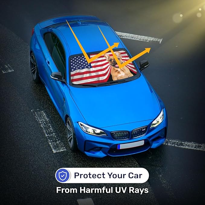 Horror Windshield Sun Shade for Car SUV Truck (55x30 Inches), Front Window Visor for Windows, Protector Blocks UV
