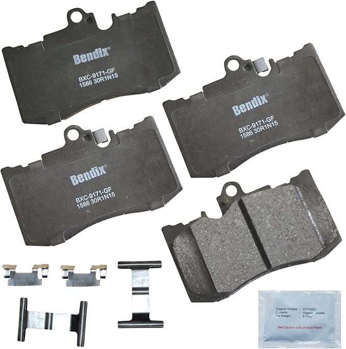 Bendix Priority1 CFC1586 Ceramic Front Brake Pads for Select Models Lexus GS200t, GS300, GS350, GS430, GS450h, GS460, IS200t, IS300, IS350, LS600h, RC200t, RC300, RC350, Mercedes-Benz B250