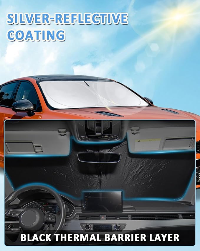 Sunshade for X7 Windshield Sun Shade Custom Fit for 2018-2025 2026 BMW X7 Accessories Foldable Front Window Shield Cover Sun Visor Protector Automotive Interior Protector Block UV Rays