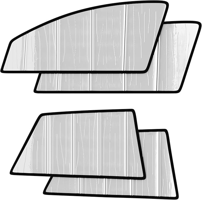 AutoTech Park Foldable Sunshade Compatible with 2018-2024 Tesla Model 3, 4 Pieces Side Window Shades