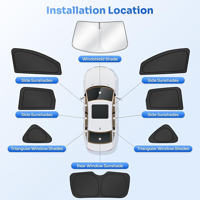 Window Shades for Honda CRV 2012-2016 CR-V Accessories Windshield Sun Shade Side Rear Window Cover Sunshade Sun Visor Shield Privacy Protection for Camping Keep Vehicle Cool Black 8PCS