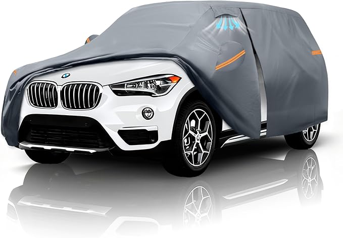 Waterproof BMW X1(2009-2026) Car Cover with Breathable Vents, [2025 Upgrade] Premium Covers with Cotton Liner and Zipper Door,Sun Rain Snow Dust Uv Protection.(Gift with Towel)