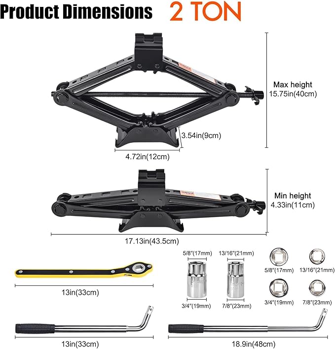 Spare Tire Kit Compatible with 2017-2026 Model 3 - Includes 18x4 Rim, 135/80R18 Spare Tire, 26.5” Rolling Diameter Includes car Jack kit and Spare tire Bag.