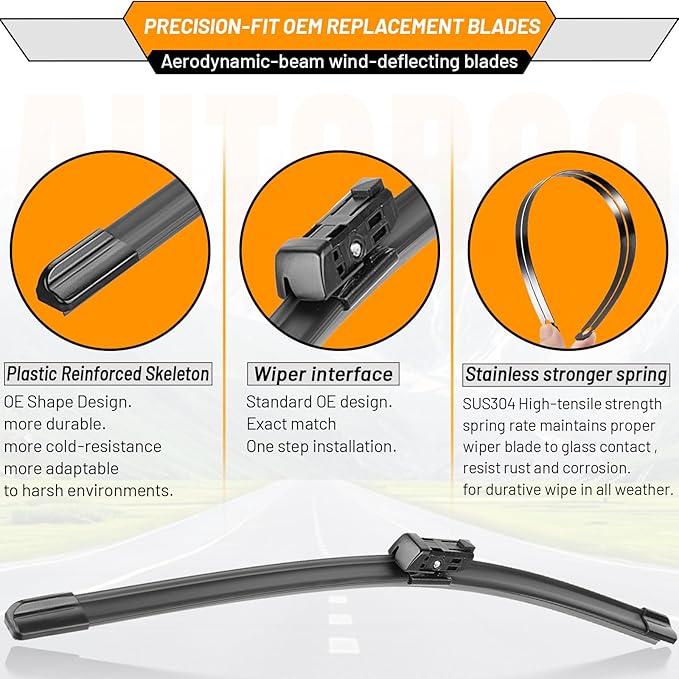 AUTOBOO 24"+19" Windshield Wipers Replacement for Honda Civic 2022-2025 CRV CR-V 2023-2025 Acura Integra -Original Factory Quality (Pack of 2)