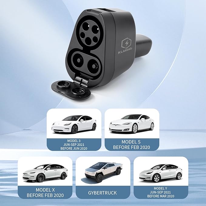 2 In1 CCS & J1772 to Tesla Adapter, 250KW Fast CCS1 to Tesla Charging Adapter, ONLY Fit for Tesla Model Y, 3, S, X, Compatible with Level 1 2 3 Charging Stations with CCS1& J1772 Plug