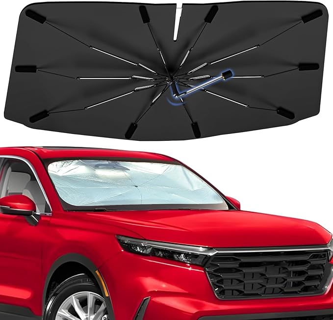 Windshield Sun Shade Umbrella for Honda CRV 2023-2026, 360 Rotation Car Sunshade for Front Window, Highly Reflective Sun Shield Visor for UV Protection, Keep Car Cool Accessories