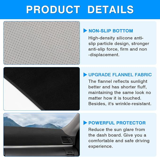 Autorder Dashboard Cover Mat for Infiniti G35 with Clock Outside Accessories Dash Cover Upgrade Flannel Dash Mat Sunshade Glare UV Rays Protector