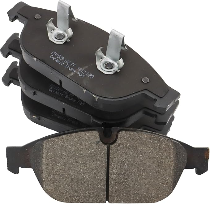 TRQ Front Ceramic Brake Pad Set Includes Contact Point Grease Compatible with 13-18 Audi A8 Quattro with 356mm Diameter Front Rotors