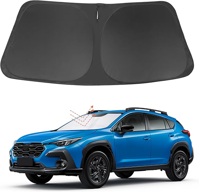 YYCKE Windshield Sun Shade Accessories Compatible with 2023 2022 2021 2020 2019 2018 Crosstrek for Subaru 2.0i Premium Limited Wagon Accessories Foldable Sunshade Sun Visor Blocks UV