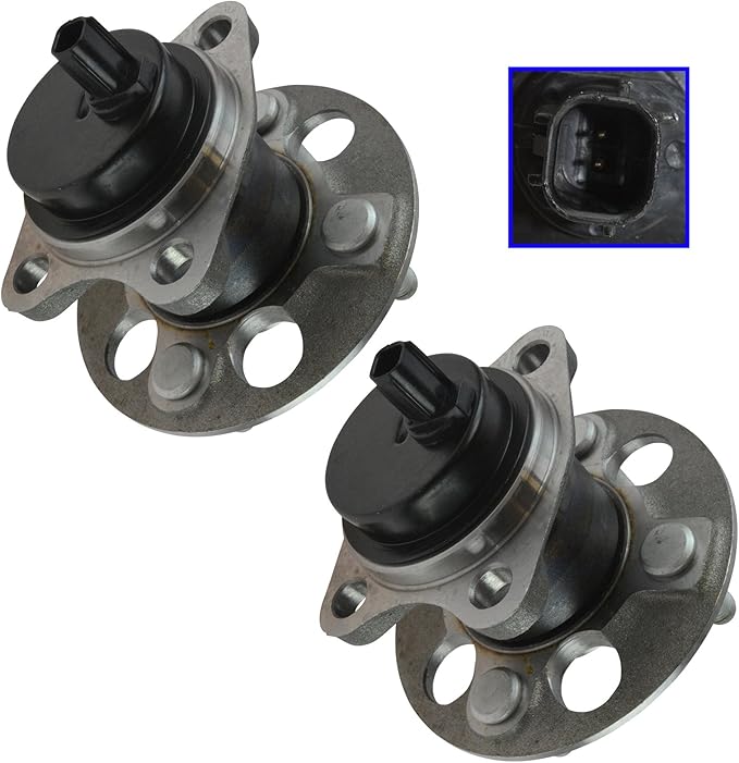 TRQ Rear Left and Right Wheel Bearing and Hub Assembly Set 2 Piece Compatible with 12-19 Toyota Prius C 08-11 Yaris 2007 Yaris ABS 12-14 Yaris Japan Built Models 1st VIN Digit J 2013 Scion iQ EV