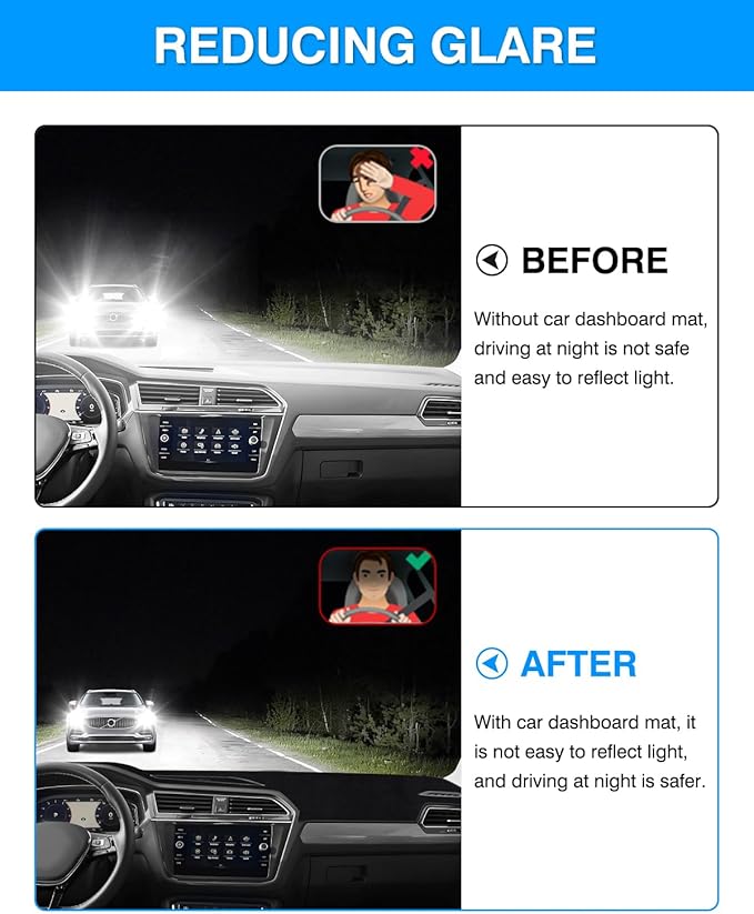 Autorder Dashboard Cover Mat fit for 2017-2024 Volkswagen VW Tiguan Accessories Dash Cover Flannel Dash Mat Sunshade Glare UV Rays Protector