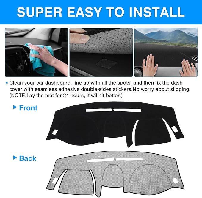 Autorder Dashboard Cover Mat for Mitsubishi Eclipse/Eclipse Spyder/Chrysler Sebring/Dodge Stratus 2000-2005 Accessories Dash Cover Upgrade Flannel Dash Mat Sunshade Glare UV Rays Protector