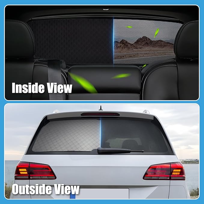 ZATOOTO Rear Windshield Sunshade for Silverado EV 2024 Rear Windshield Sunshield Double Layer Design for Sunshade and Privacy Offer Great Visibility Sun Blocker Back Window Sun Shade for Silverado