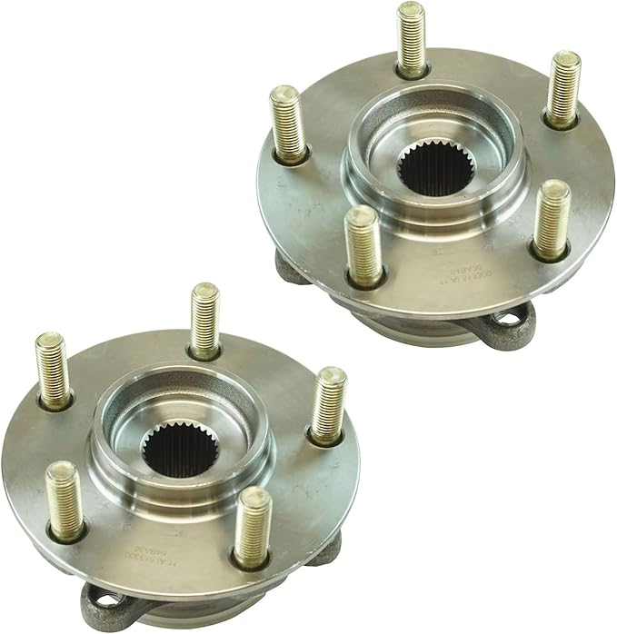 TRQ Front Left and Right Wheel Bearing and Hub Assembly Set 2 Piece Compatible with 09-15 Mitsubishi Lancer Ralliart 10-15 Lancer Evolution MR 10-15 Lancer Evolution GSR 12-15 Lancer SE