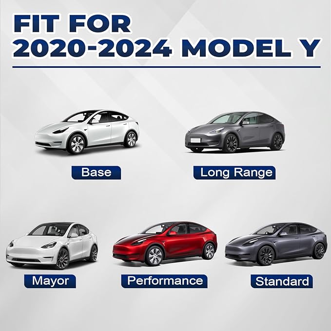 Spoiler Fit for 2020-2024 Tesla Model Y Spoiler | Gloss Black OEM-Style Rear Wing | Easy Drill-Free Installation | Base & Standard & Performance Models