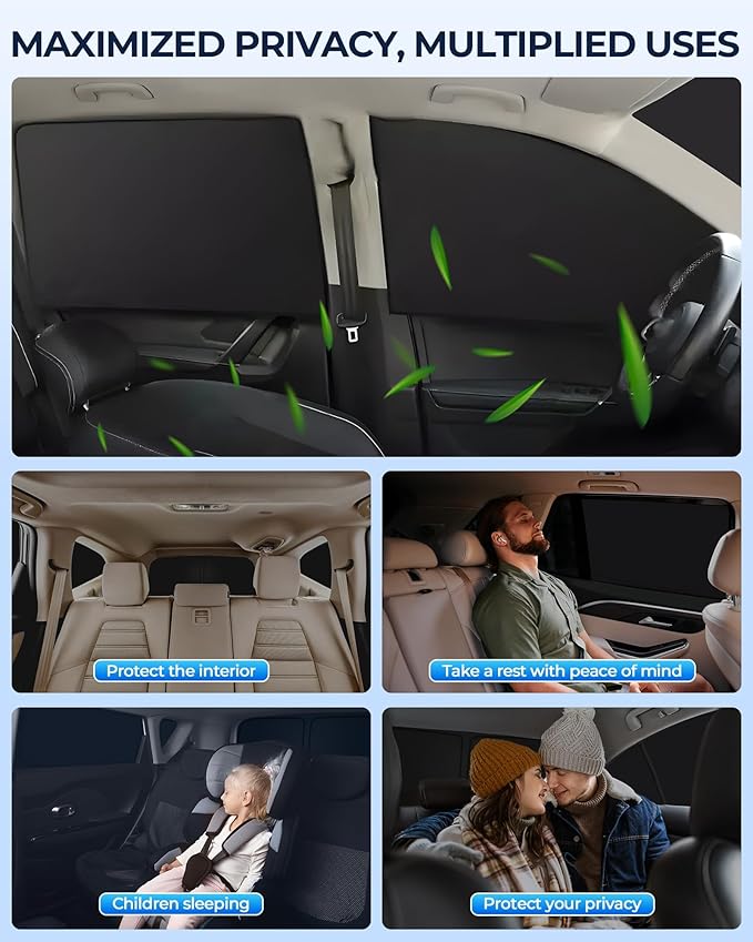 for Volkswagen Taos 2022-2026 Car Window Shades, 8pcs Privacy Sun Shade Set for Front Windshield Side and Rear Windows, Full Window Covers Keeps Vehicle Cool for Camping Napping