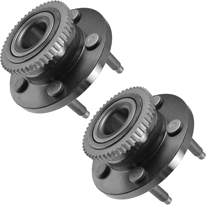 TRQ Front Left and Right Wheel Bearing and Hub Assembly Set 2 Piece Compatible with 2005-2007 Avanti Avanti 2005-2009 Ford Mustang 4 Wheel ABS 2010-2014 Mustang