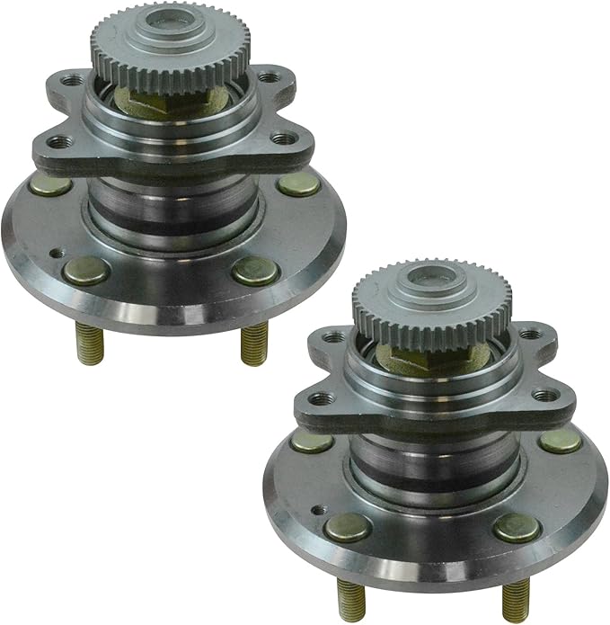TRQ Rear Left and Right Wheel Bearing and Hub Assembly Set 2 Piece Compatible with 2006-2009 Hyundai Sonata 2006 Kia Optima 4 Wheel ABS Brakes 5 Lug Wheels 2007-2008 Optima 2009-2010 Optima