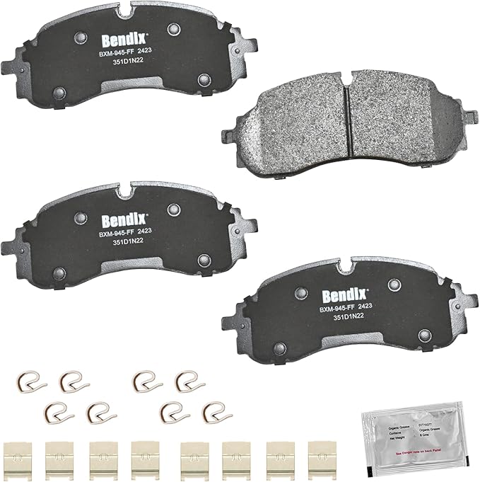 Bendix Priority1 CFM2423 Semi-Metallic Front Brake Pads for Ford E-Transit 2024-2022, Transit-150 2023-2022, Transit-250 2023-2022, Transit-350 2023-2022, Transit-350 HD 2023