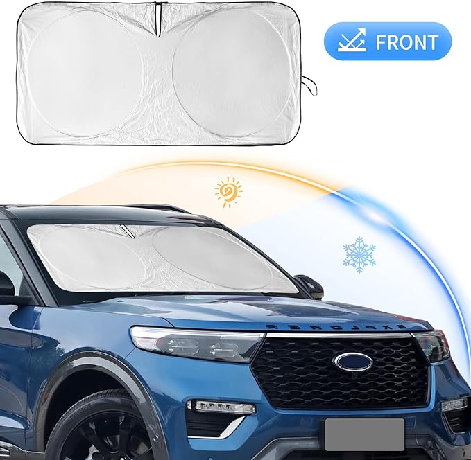 INSAUTO for Highlander Car Windshield Cover Windshield Sun Shade for Toyota Highlander 2020-2025 L LE XLE Limited Platinum Foldable Sunshade Front Window Custom Fit Vehicle Sun Protector