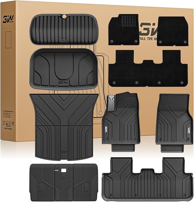 3W Tesla Model Y Juniper Floor Mats(not for Standard), Metal Pedal, Carpets Double Layer, 2025 2026 Model Y Acecessories, TPE All Weather Waterproof Custom Fit Liners, Vigormold™