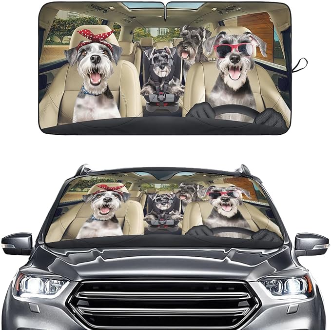 Horror Windshield Sun Shade for Car SUV Truck (55x30 Inches), Front Window Visor for Windows, Protector Blocks UV