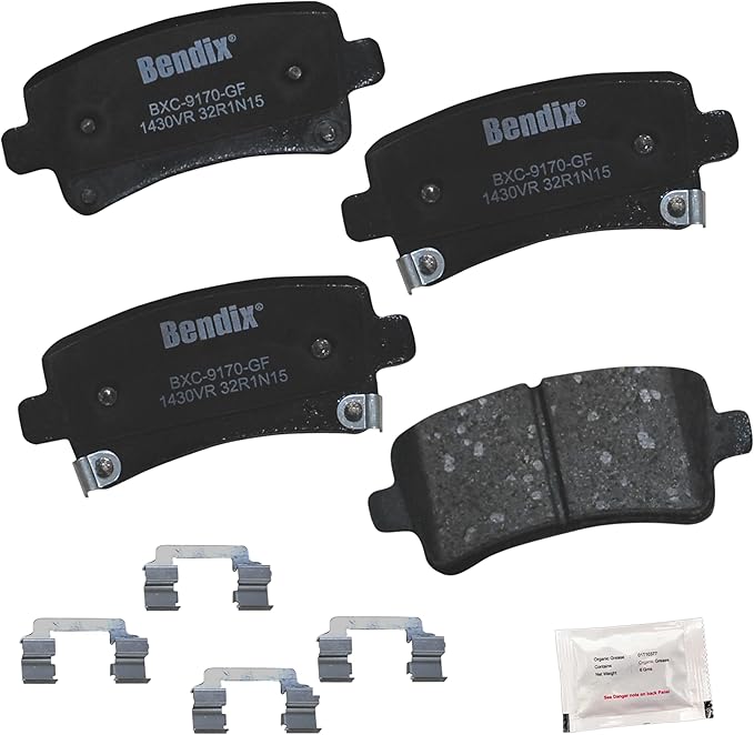 Bendix Priority1 CFC1430VR Ceramic Rear Brake Pads for Select Models Buick Allure, LaCrosse, Regal, Cadillac XTS, Chevrolet Impala, Malibu, Malibu Limited, Saab 9-5